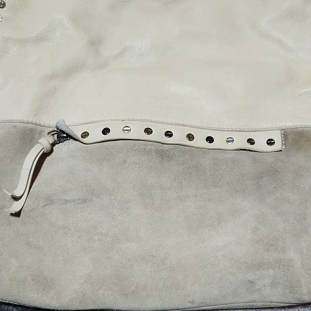 FREE PEOPLE VALENCIA STUDDED LEATHER SLOUCHY BUCKET TOTE BAG